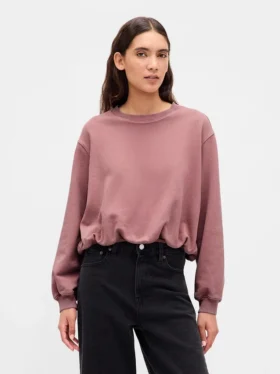 Tung French Terry-sweatshirt med boblet kant