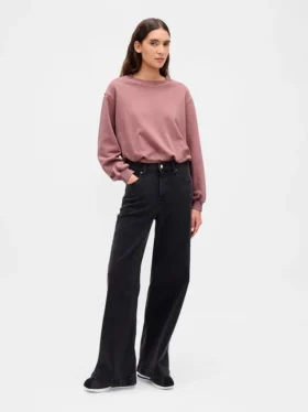 Tung French Terry-sweatshirt med boblet kant