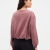 Tung French Terry-sweatshirt med boblet kant