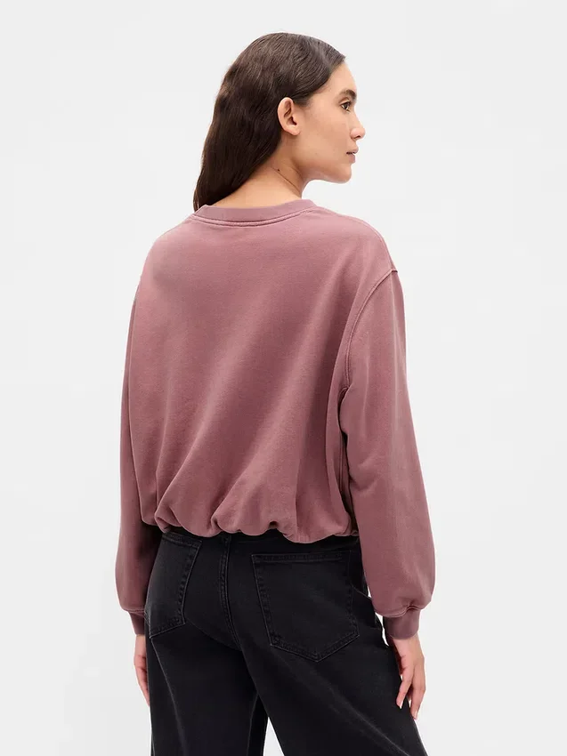 Tung French Terry-sweatshirt med boblet kant