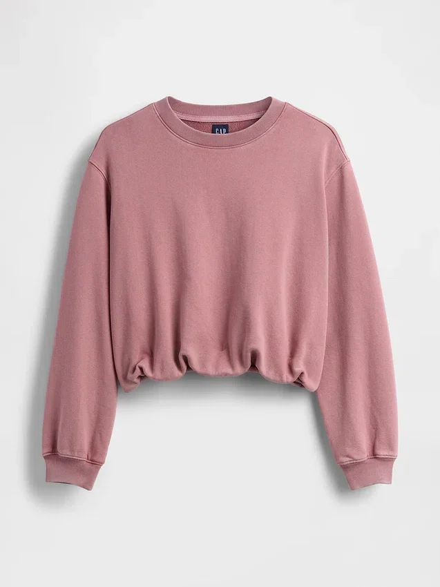 Tung French Terry-sweatshirt med boblet kant