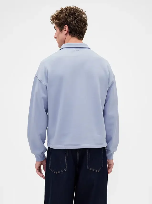 Tung, oversized genser med kvart glidelås