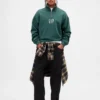 Tung, oversized genser med logo og kvart glidelås