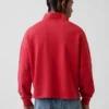 Tung, oversized genser med logo og kvart glidelås