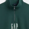 Tung, oversized genser med logo og kvart glidelås