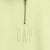 Tung, oversized genser med logo og kvart glidelås
