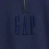Tung, oversized genser med logo og kvart glidelås