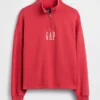 Tung, oversized genser med logo og kvart glidelås