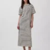 Tung, oversized maxi-T-skjortekjole