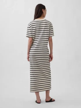 Tung, oversized maxi-T-skjortekjole