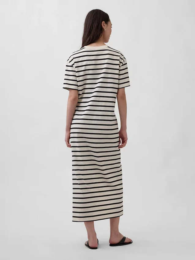 Tung, oversized maxi-T-skjortekjole