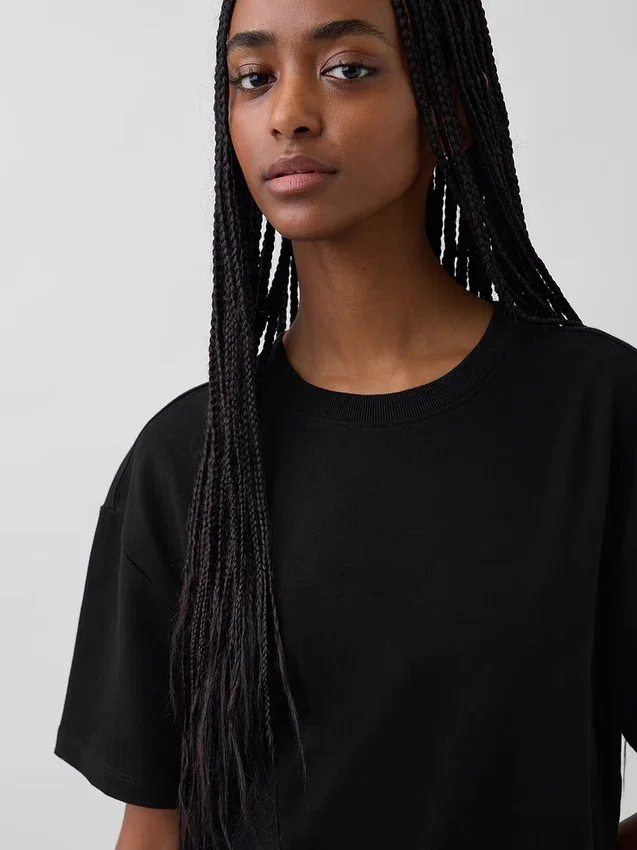 Tung, oversized maxi-T-skjortekjole