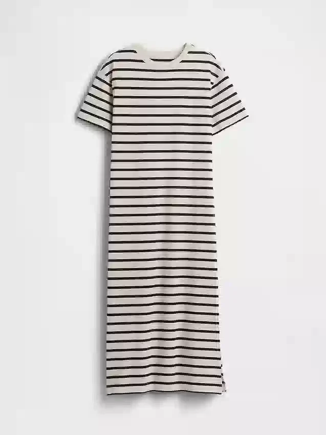 Tung, oversized maxi-T-skjortekjole