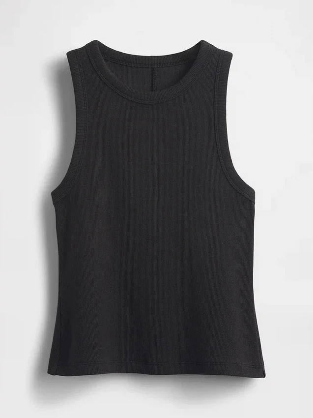 Tung ribbet halterneck-tanktop