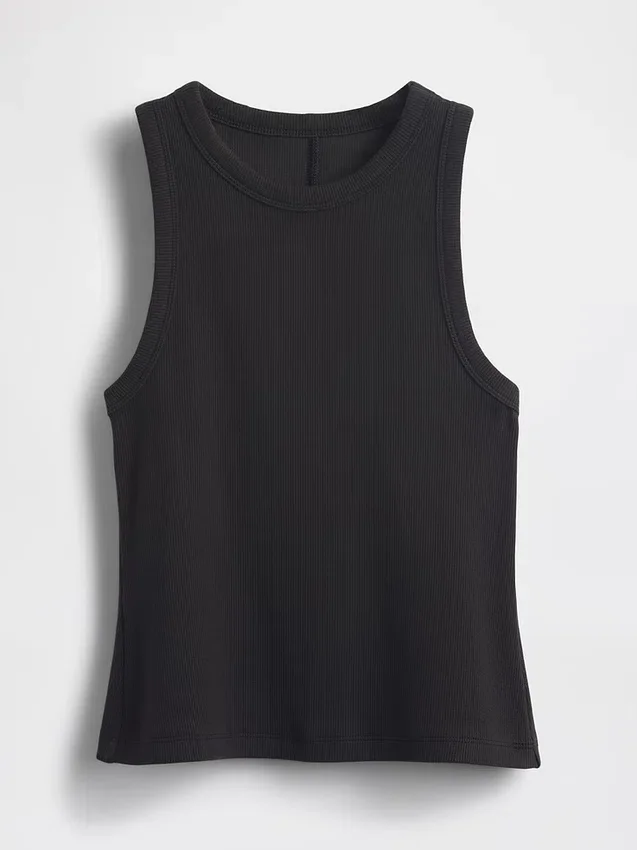 Tung ribbet halterneck-tanktop