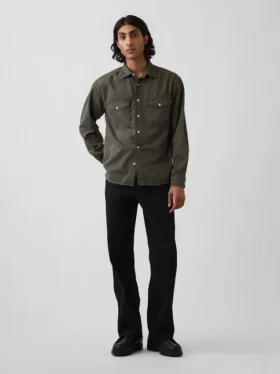 Tung twill-kaki i 90-tallsstil med løs passform
