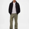 Tung twill-kaki i 90-tallsstil med løs passform