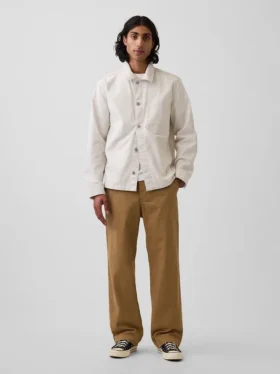 Tung twill-kaki i 90-tallsstil med løs passform