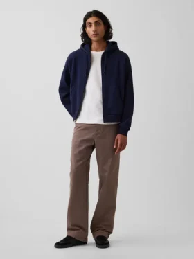 Tung twill-kaki i 90-tallsstil med løs passform