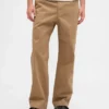 Tung twill-kaki i 90-tallsstil med løs passform