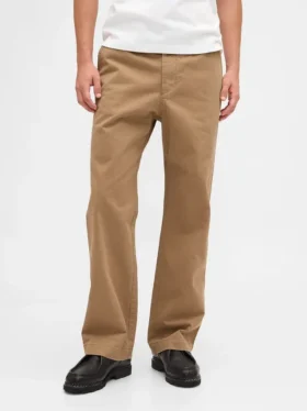 Tung twill-kaki i 90-tallsstil med løs passform