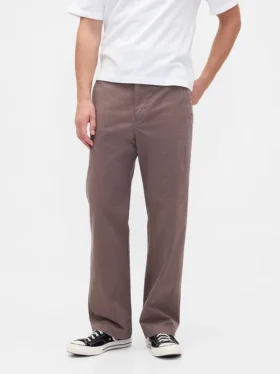 Tung twill-kaki i 90-tallsstil med løs passform