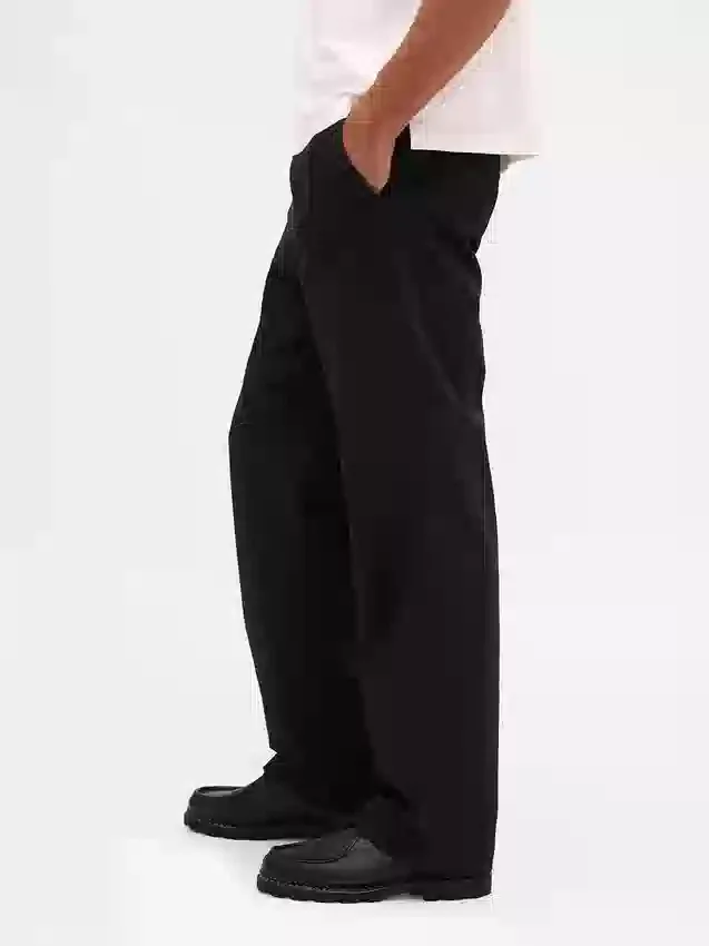 Tung twill-kaki i 90-tallsstil med løs passform