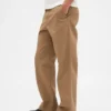 Tung twill-kaki i 90-tallsstil med løs passform