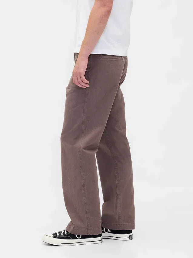 Tung twill-kaki i 90-tallsstil med løs passform