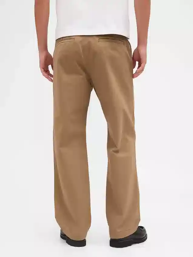 Tung twill-kaki i 90-tallsstil med løs passform