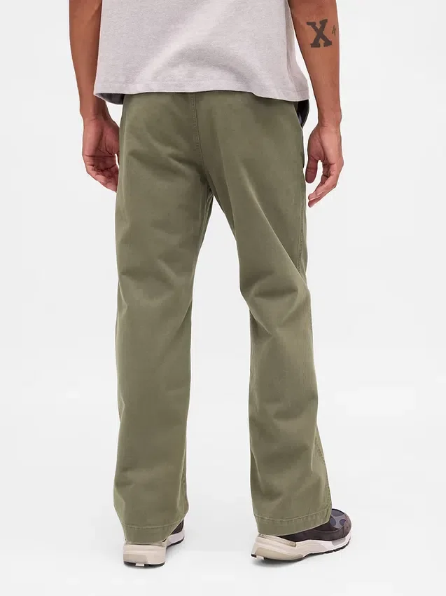 Tung twill-kaki i 90-tallsstil med løs passform