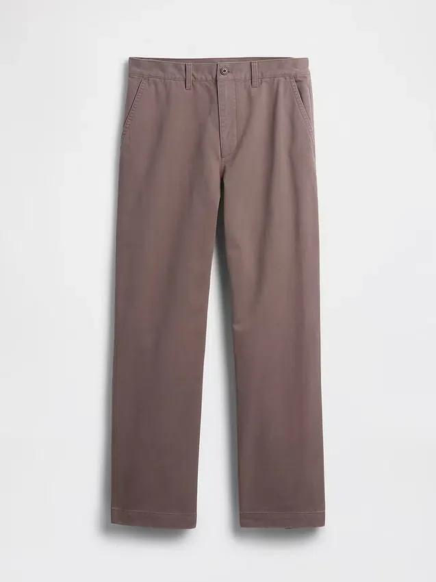 Tung twill-kaki i 90-tallsstil med løs passform