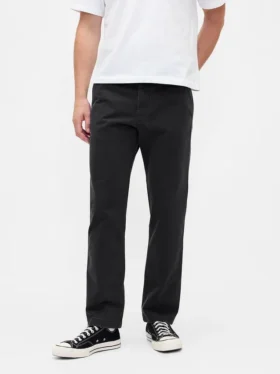Tung twill-kaki med avslappet, rett passform