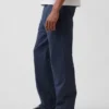 Tung twill-kaki med avslappet, rett passform