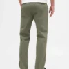 Tung twill-kaki med avslappet, rett passform
