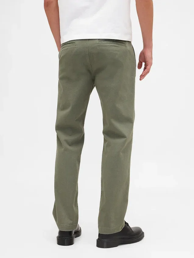 Tung twill-kaki med avslappet, rett passform