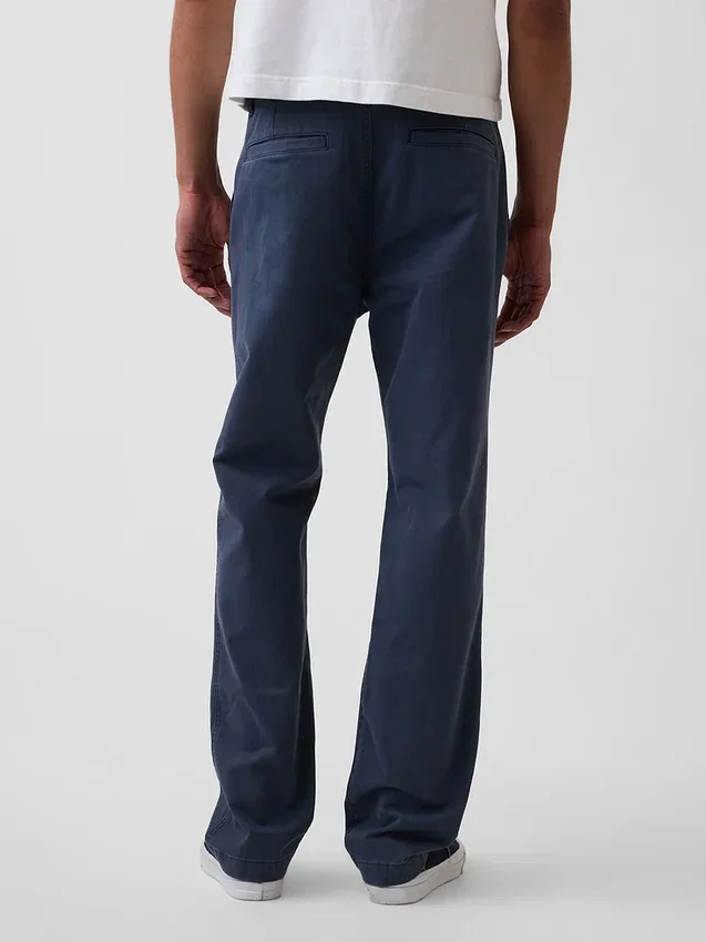 Tung twill-kaki med avslappet, rett passform