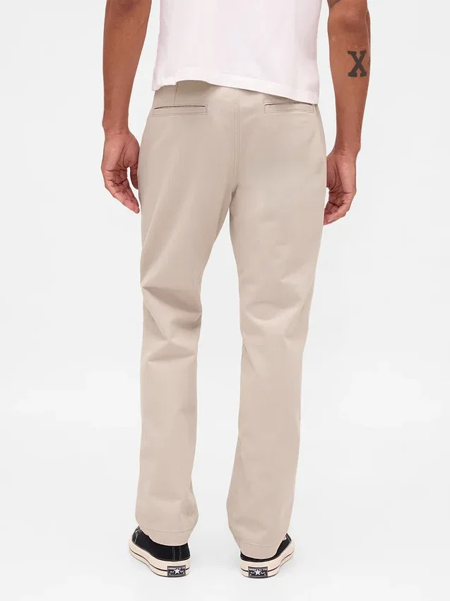 Tung twill-kaki med avslappet, rett passform