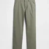 Tung twill-kaki med avslappet, rett passform