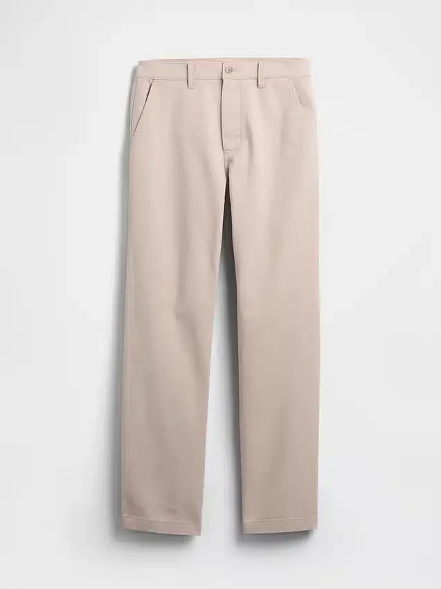 Tung twill-kaki med avslappet, rett passform