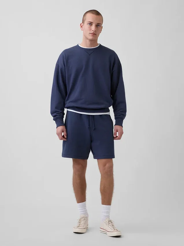 Tunge joggeshorts i fransk frotté for voksne
