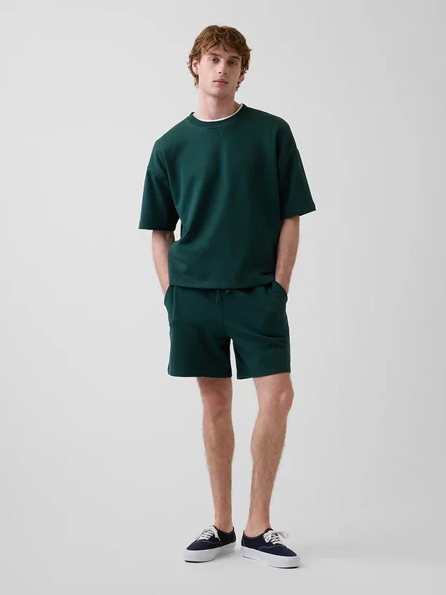 Tunge joggeshorts i fransk frotté for voksne