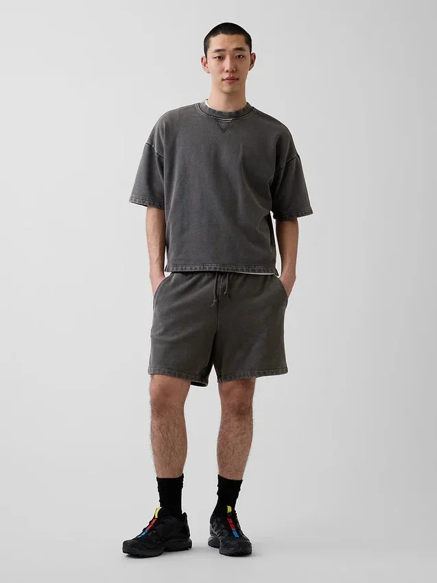 Tunge joggeshorts i fransk frotté for voksne