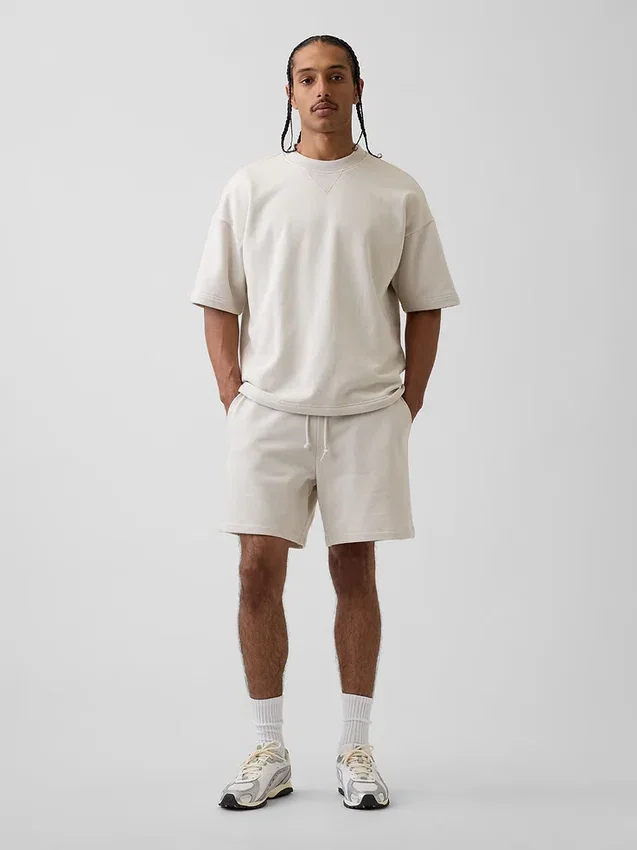 Tunge joggeshorts i fransk frotté for voksne