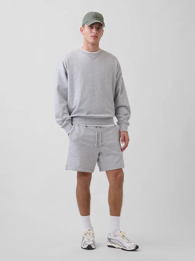Tunge joggeshorts i fransk frotté for voksne