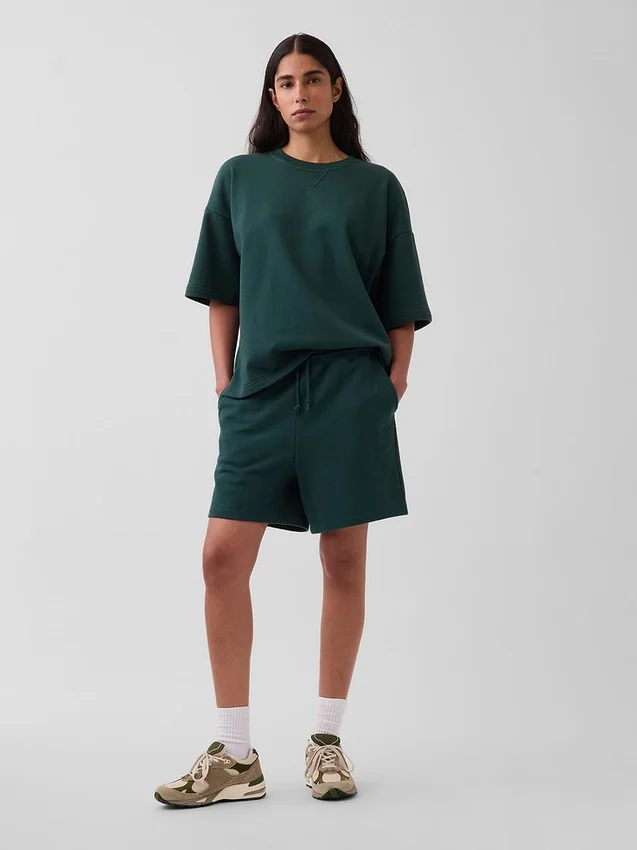 Tunge joggeshorts i fransk frotté for voksne