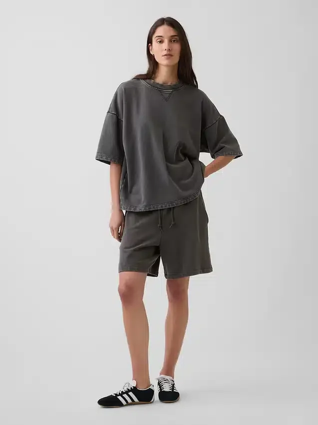 Tunge joggeshorts i fransk frotté for voksne