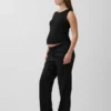 Twill-bukser for gravide med undermage-design