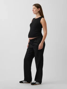 Twill-bukser for gravide med undermage-design