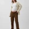 Twill-bukser for gravide med undermage-design
